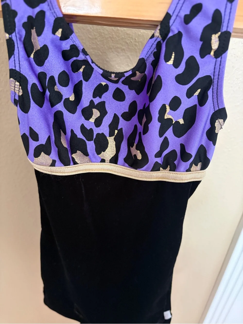 CUTE Vintage Destria Gymnast Outfit for a Little Girl SZ XS Velvet Animal Print